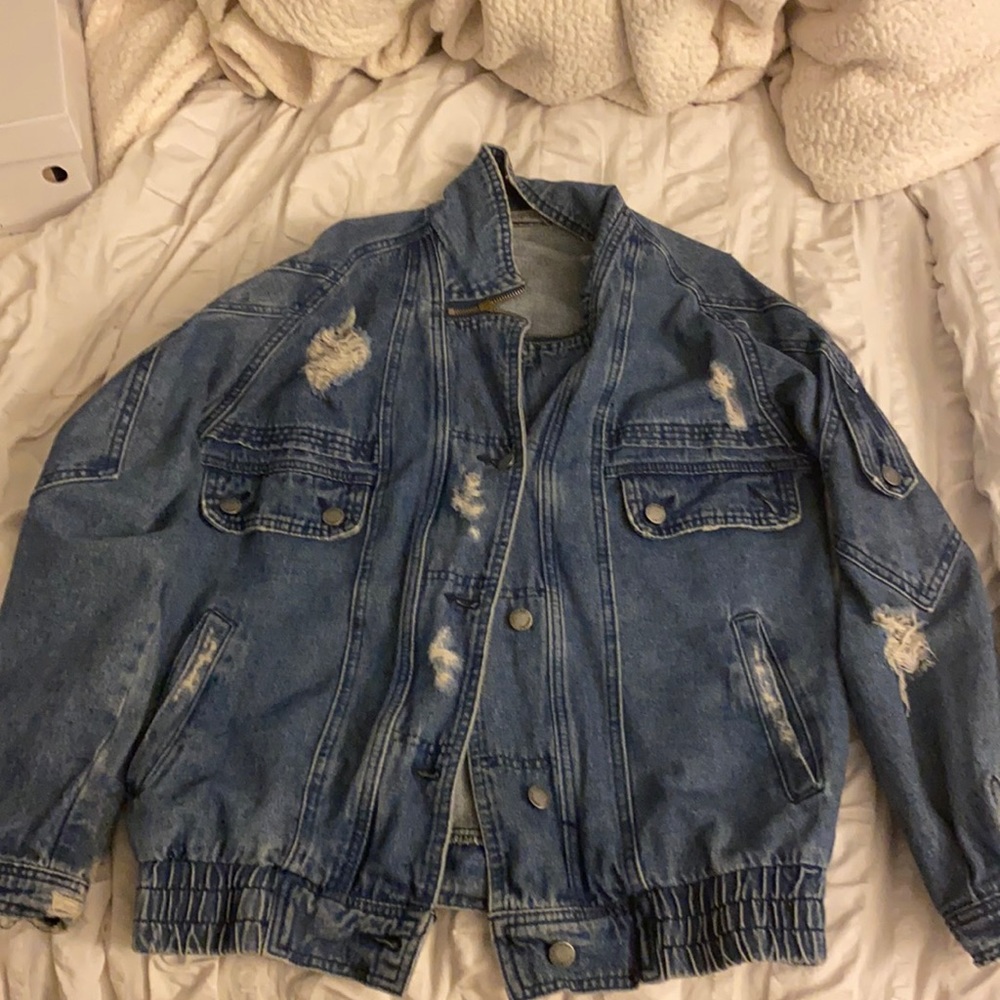 LF Carmar Distressed Oversized Denim Jacket